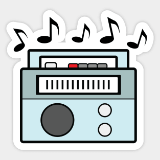 Vintage Transistor Radio - Vector Illustration Sticker